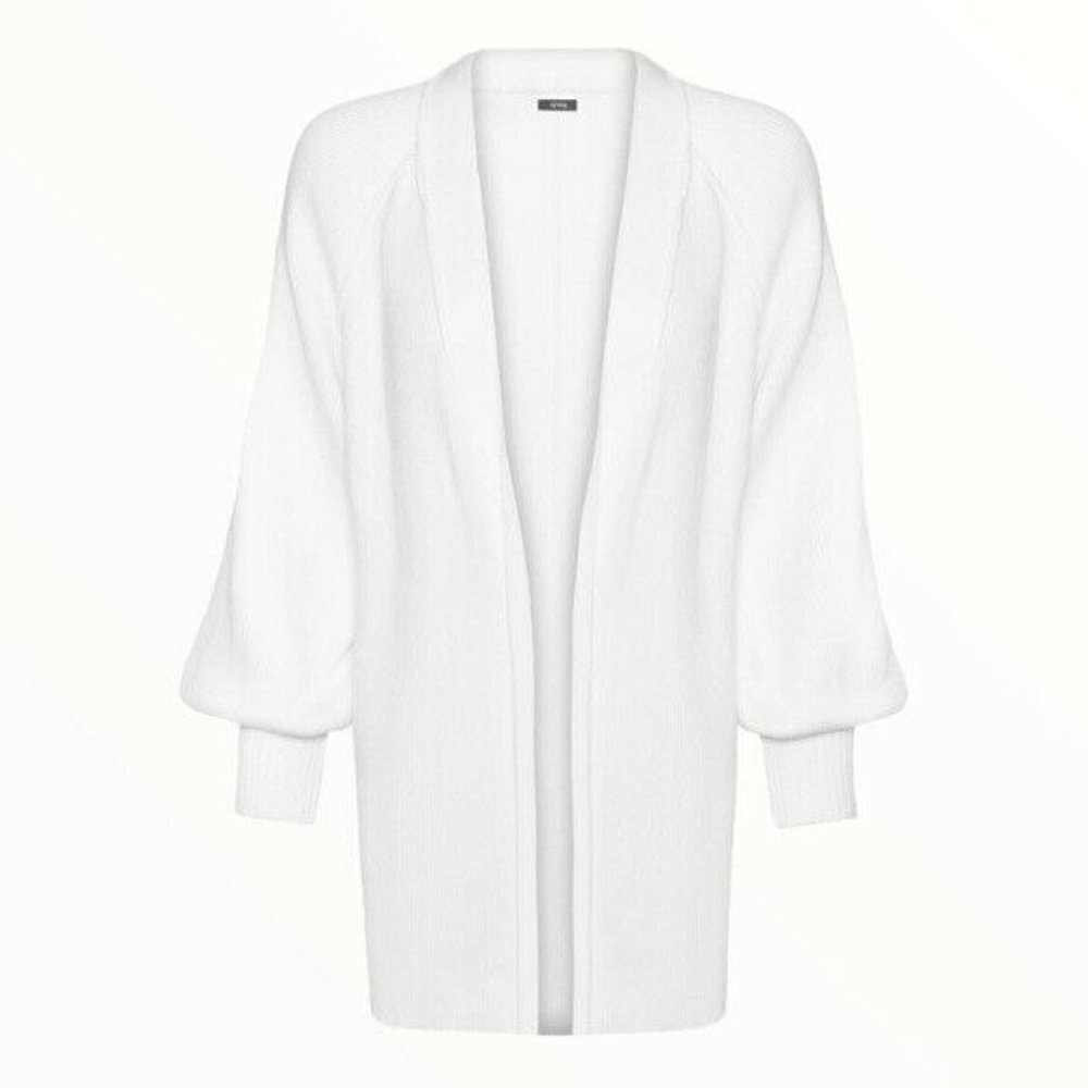 AFRM Womens White Fulton Open Front Sweater Jacket